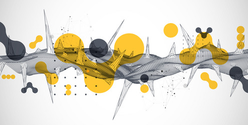 wireframe science background with plexus effect vector image