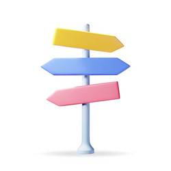 3d empty signpost with directions isolated vector image