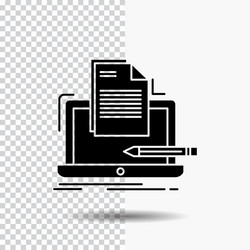 Coder coding computer list paper glyph icon vector