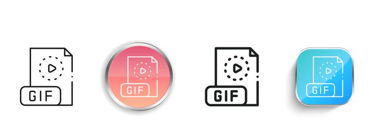 gif icon thin linear regular and button style vector image