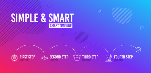 quiz test calculator target and alarm clock icons vector image