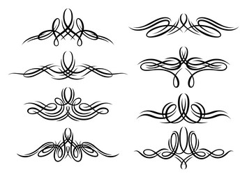 set of vignette curl elements decorative vector image
