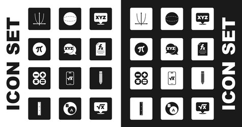 set xyz coordinate system pi symbol graph vector image