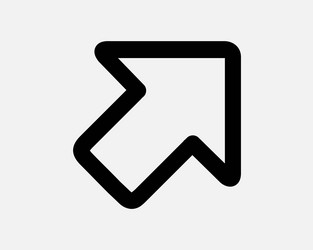top right arrow line icon pointer point navigation vector image