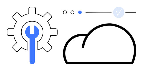 cloud computing integration tool with gear vector image