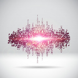 exploding party music wave made of notes vector image