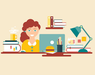 Flat style design work place vector