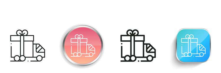 gift icon thin linear regular and button style vector image