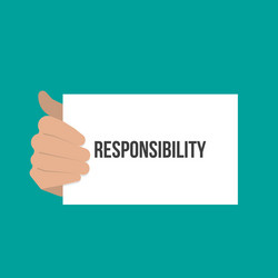 man showing paper responsibility text vector