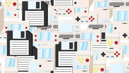 seamless pattern endless with electronics vector image