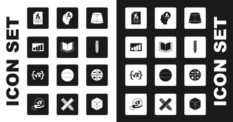 set geometric figure open book laptop with graph vector image