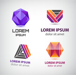 set of colorful abstract logos design vector