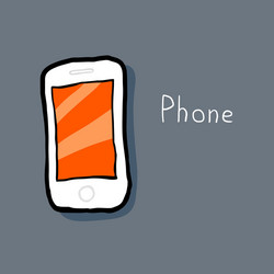 White mobile phone vector