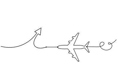 abstract continuous lines arrows with plane vector image