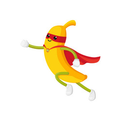 Banana Superhero in Cape Vector Image