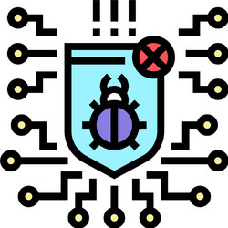 computer protection program anti-virus color icon vector image