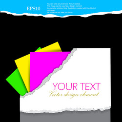 folder for documents design elements with torn pap vector