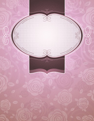 label over violet background of roses vector image
