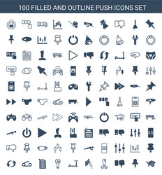Push icons Royalty Free Vector Image - VectorStock