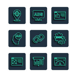 set line browser window board with graph chart vector image