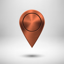 technology pointer button with bronze metal textur vector image