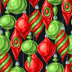 Christmas seamless pattern with balls Royalty Free Vector