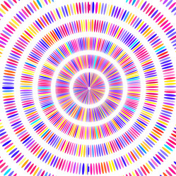 circle with multicolored rays vector image