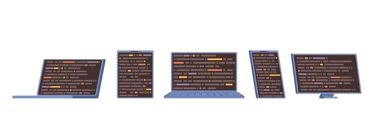 coding programs on devices software engineering vector image