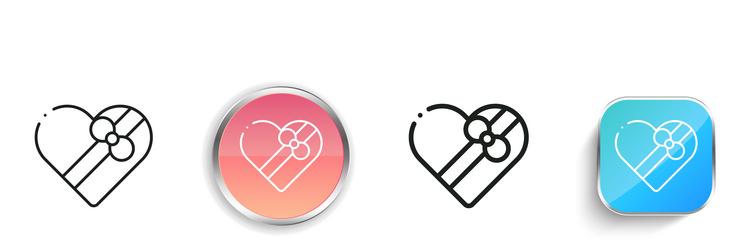 gift icon thin linear regular and button style vector image