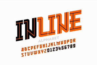 Inline Font Collection vector image