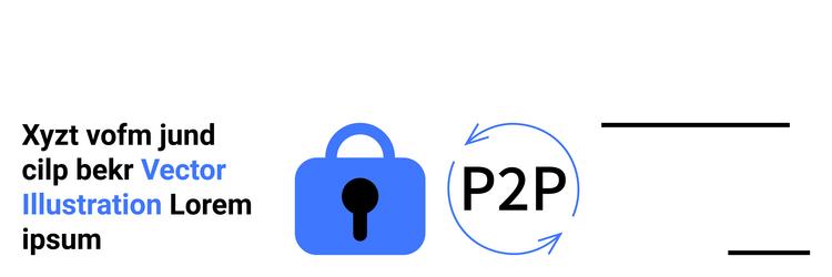 secure peer-to-peer data exchange concept vector image