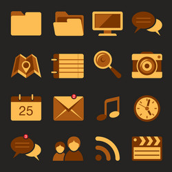 Flat Icon Set - Modern UI Elements vector image