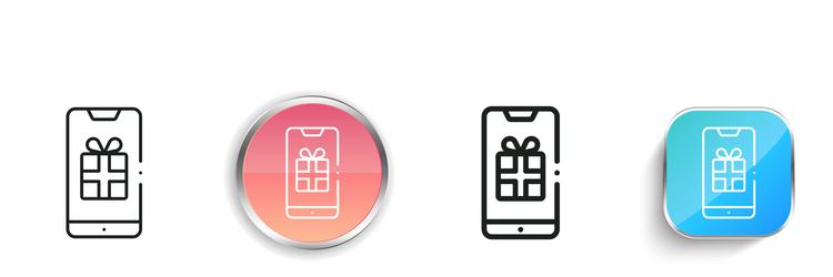 gift icon thin linear regular and button style vector image