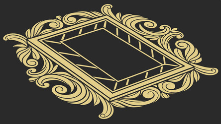 ornate horizontal rectangular frame vector image