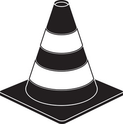 Traffic cone warning sign design pictograph vector