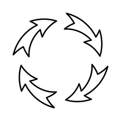 arrow cycle icon circular flow symbol continuous vector image
