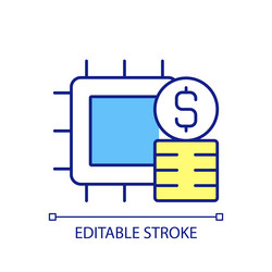 computing technologies price rgb color icon vector image