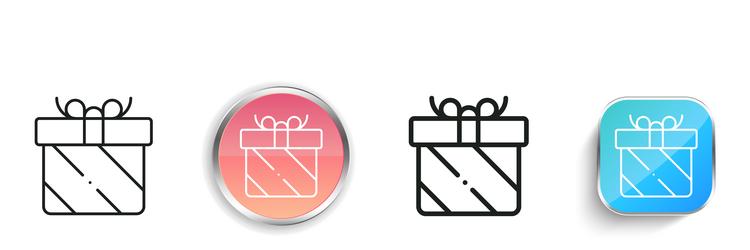 gift icon thin linear regular and button style vector image