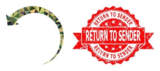 scratched return to sender stamp and rotate vector image