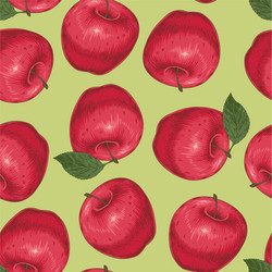 seamless pattern red apples vector image