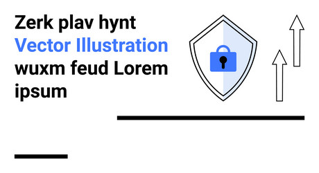 secure shield with lock symbol and growth arrows vector image