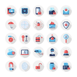 security protection modern flat design icons vector