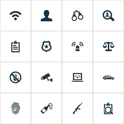 set of simple fault icons vector image