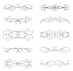 set of various curl black elements vector image
