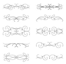 Set of various curl black elements vector