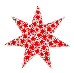 seven pointed star recursion icon composition vector image