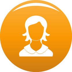 woman user icon orange vector