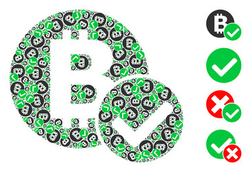 accept bitcoin icon recursive mosaic vector image