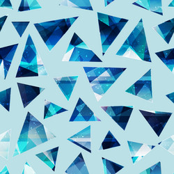cold color triangles seamless pattern vector image