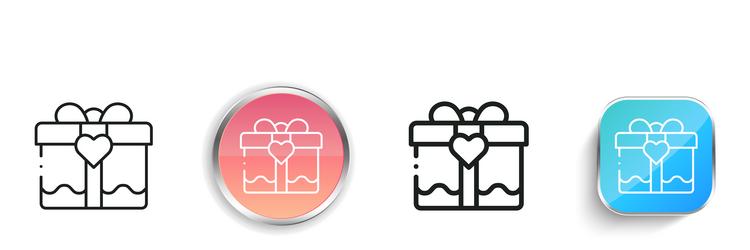 gift icon thin linear regular and button style vector image